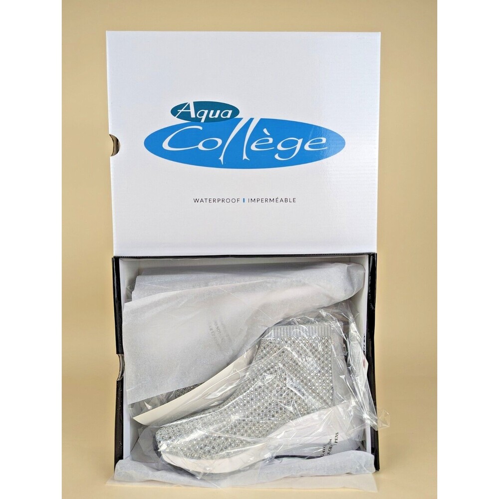 Aqua College Kandice Sneakers Womens 8.5 M Grey Rhinestones Waterproof Shoes NWB - Picture 12 of 12